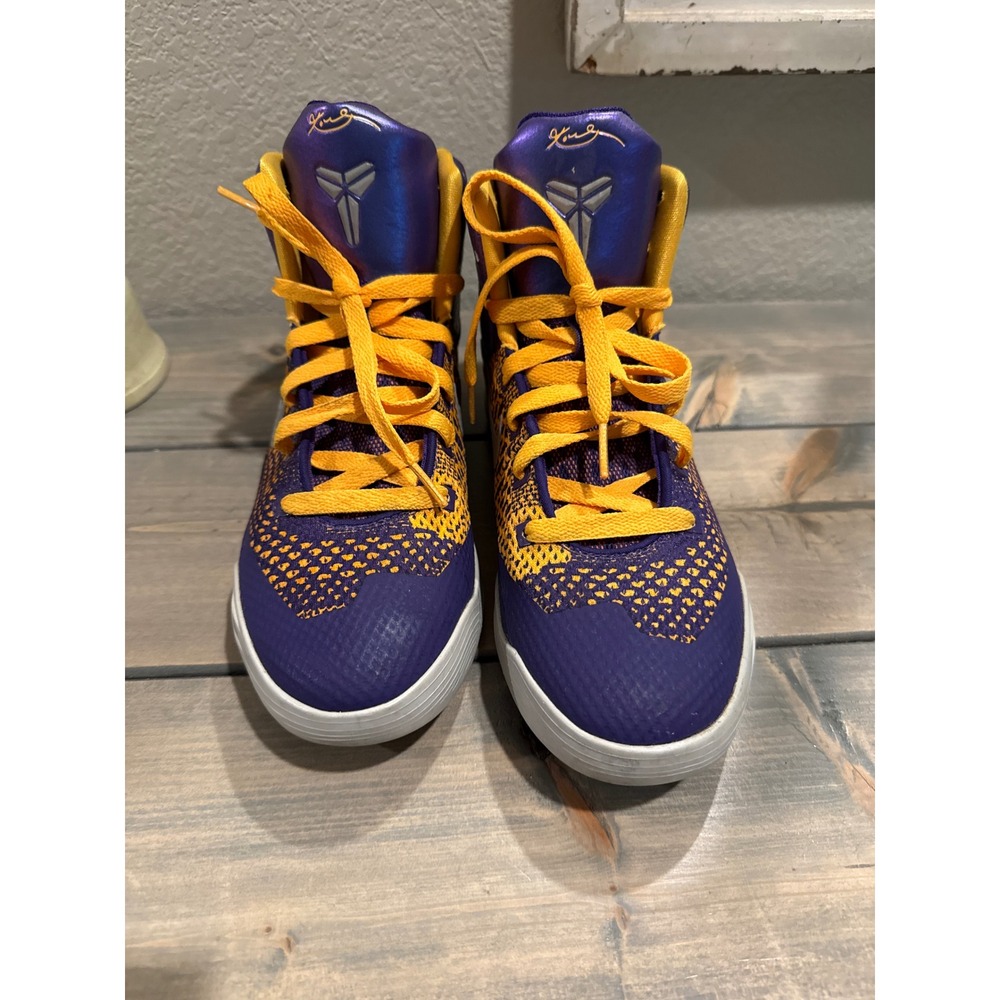Nike Kobe Venomenon 4 Purple Yellow Basketball Shoes Sneakers Youth Kids